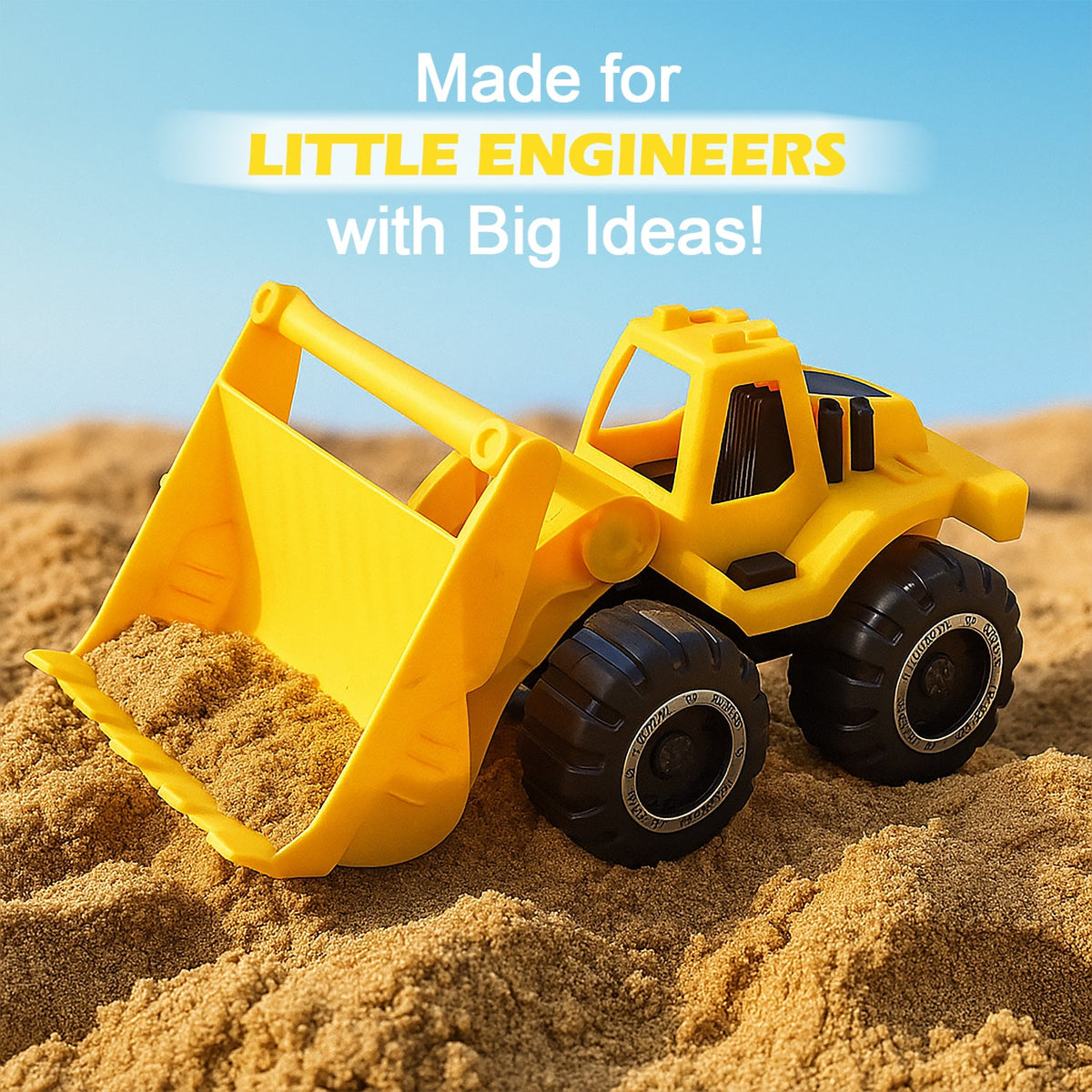 Construction toy being played with in a play setting