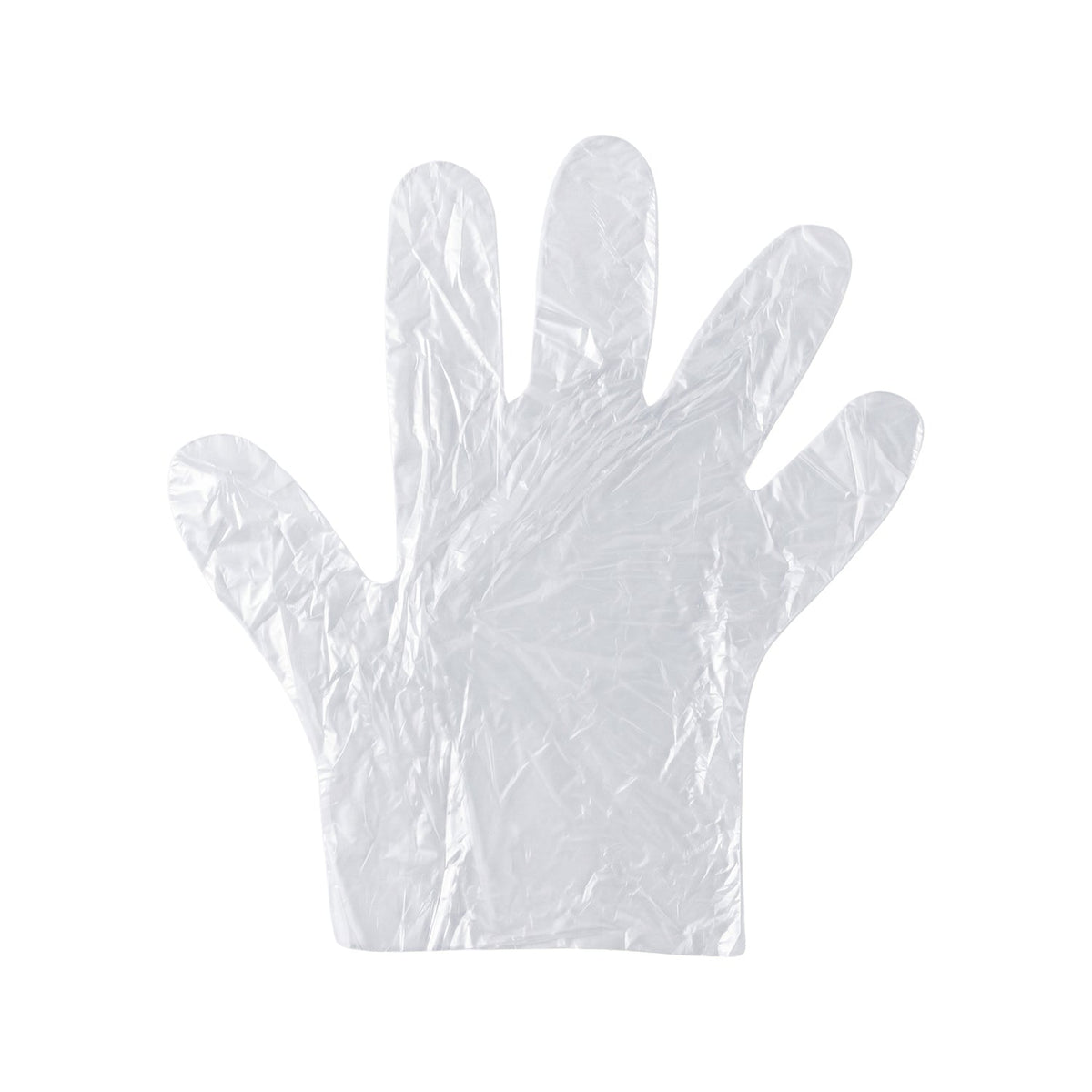 Gloves for hygienic food prep and household cleaning in clear plastic