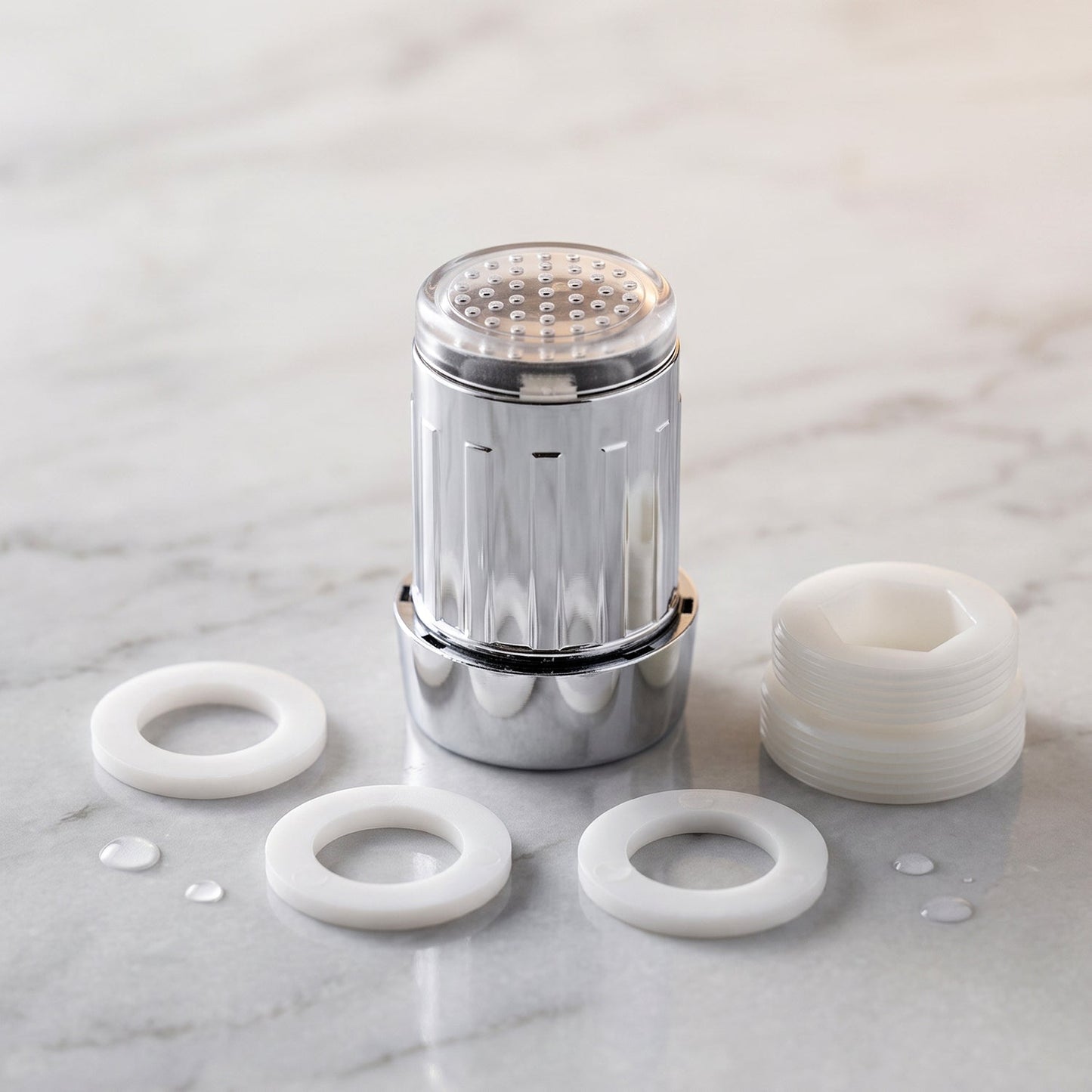 Temperature sensing LED tap light glowing in use