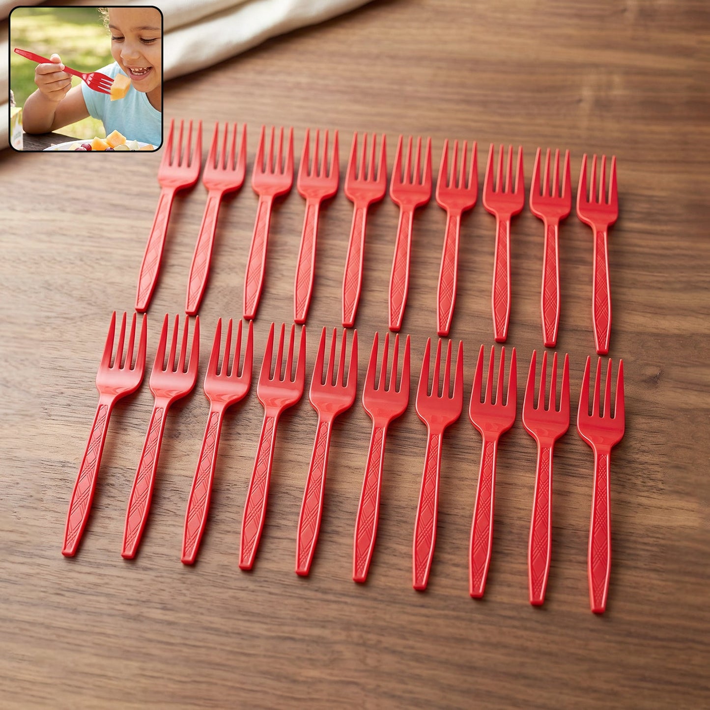 Reusable plastic fork 20 pc set