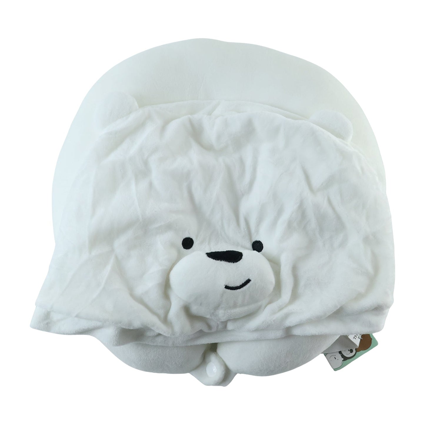 Hooded pillow wearing view