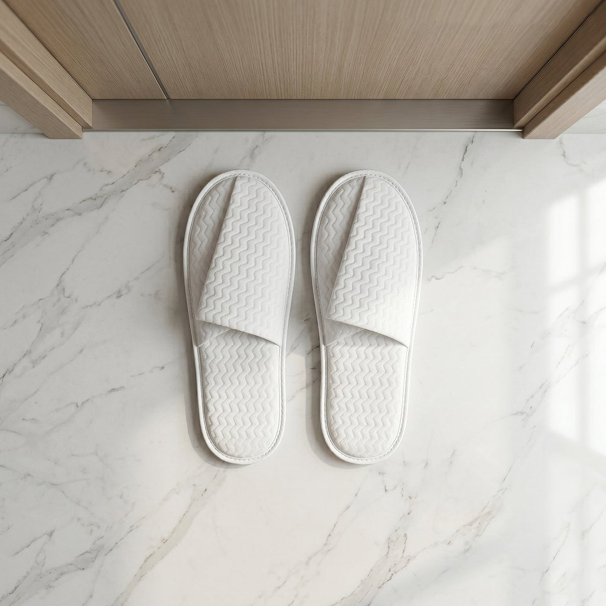White slippers size display for hotel use